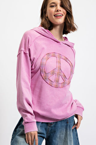 Peace Sign Patch Front Hoodie