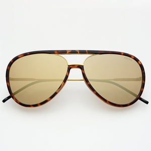 Shay Tortoise Gold Mirror Sunglasses