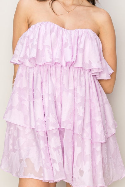 Tiered Ruffle Floral Detail Dress