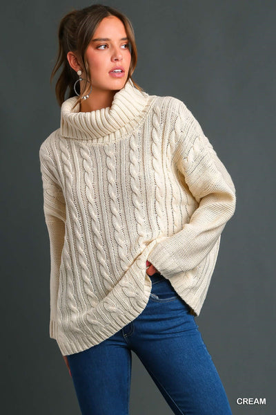 Chenille Cable Pullover Sweater-sale