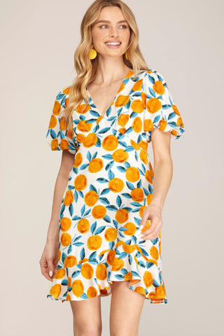 Lea Citrus Print Dress