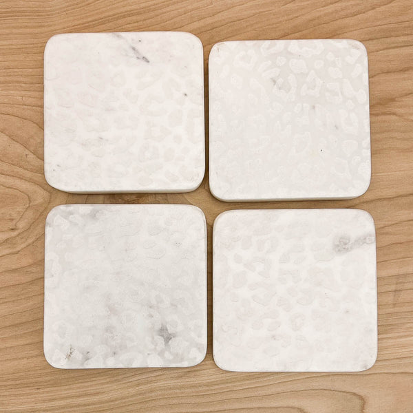 Leopard Etched Marble Coasters