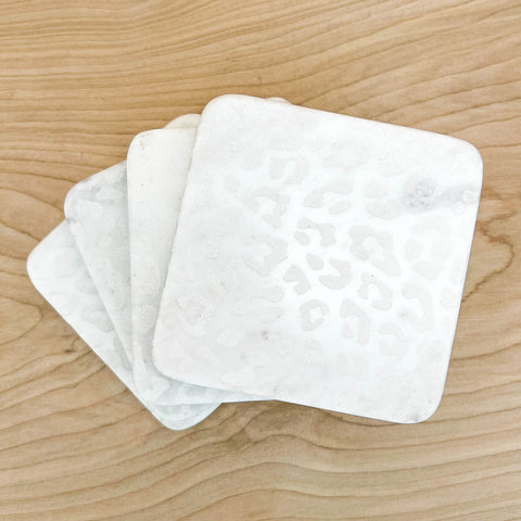 Leopard Etched Marble Coasters