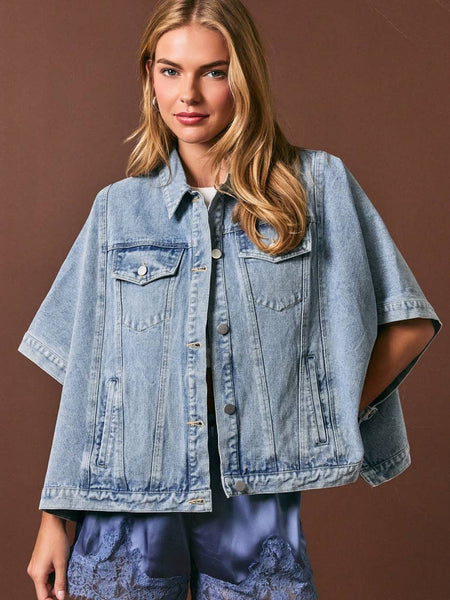 Paisley Denim Cape Jackets