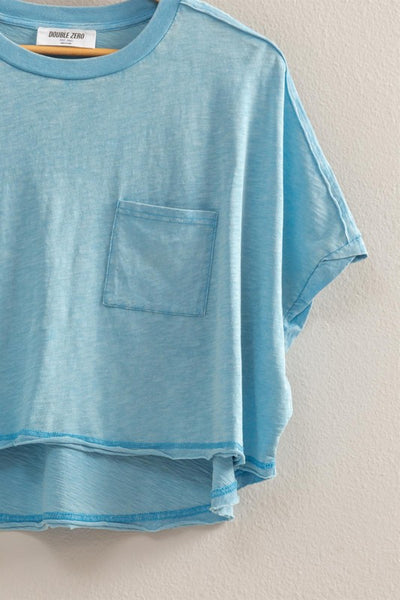 Crew Neck Boxy Crop Tee