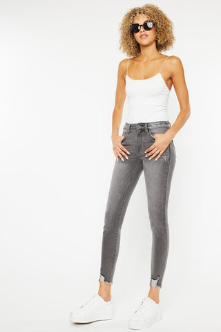 High Rise Ankle Detail Skinny Jeans