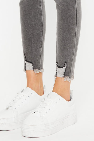 High Rise Ankle Detail Skinny Jeans