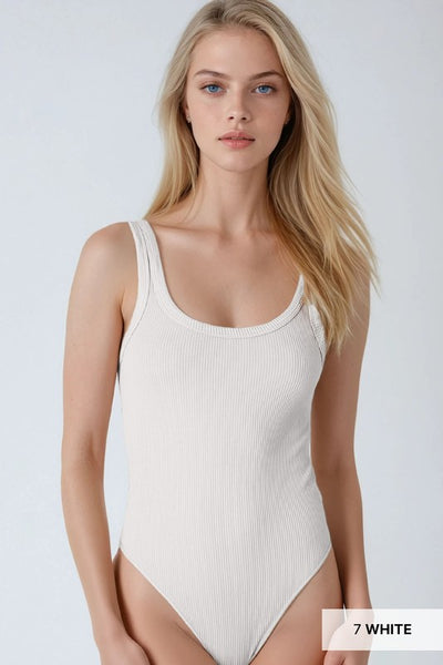 Scoop Neck Ribbed Bodysuit