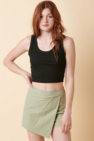 Scoop Neck Ribbed Crop Top