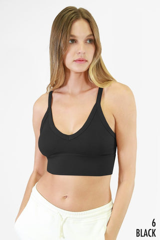 V-Neck Ribbed Bralette