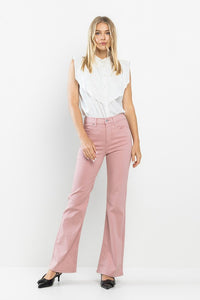 Pink High Rise Bootcut Jeans