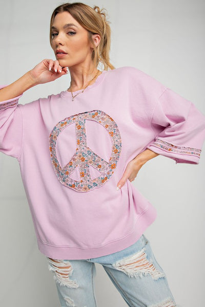 Floral Peace Sign Top