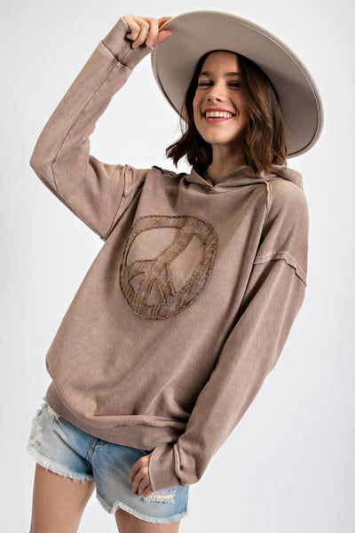 Peace Sign Patch Front Hoodie