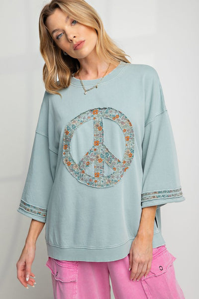 Floral Peace Sign Top