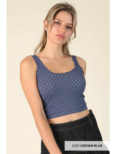 Polka Dot Edge Cropped Top