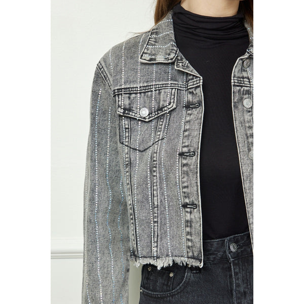 Striped Rhinestone Jacket