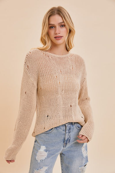 Distressed Knit Top