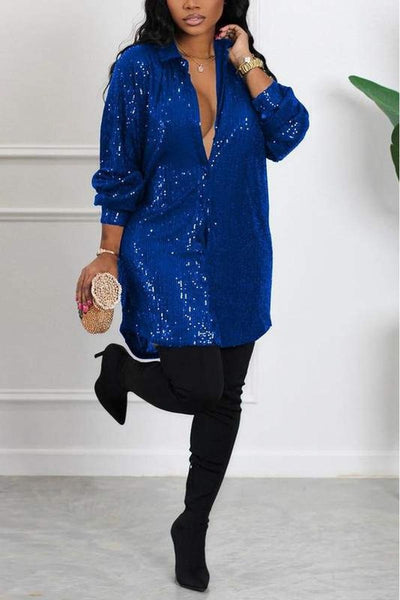 Sequin Clubwear Shirt Dress SALE