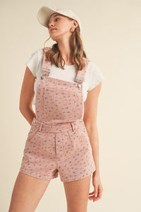 Washed Floral Overalls