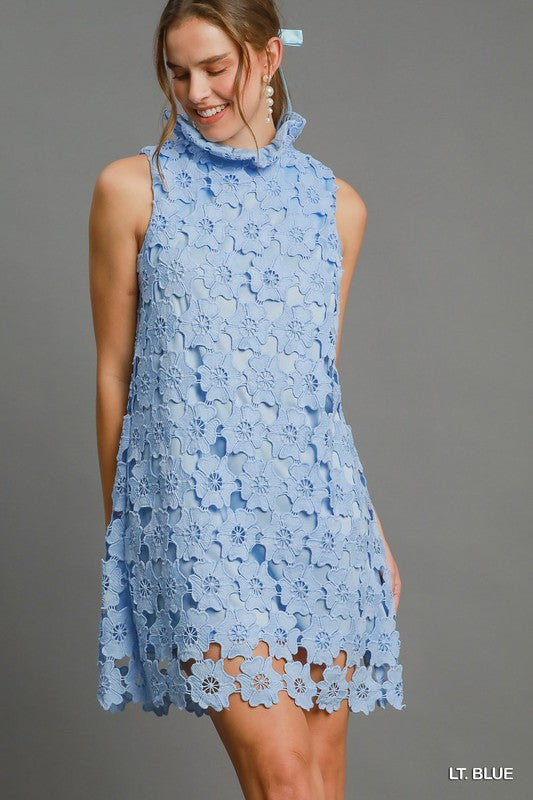 Floral Halter Lace Dress