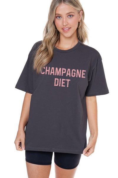 Champagne Diet Puff Stitch Tee