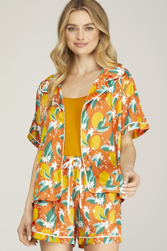 Citrus Print PJ Shorts