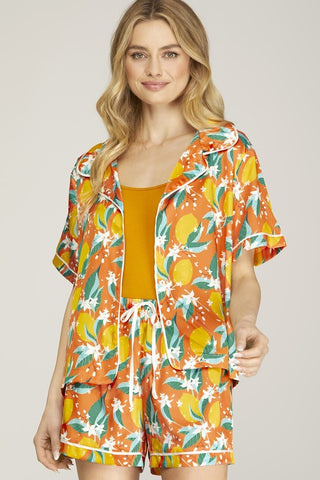 Citrus Print PJ Shorts