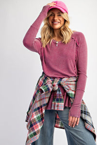 Thermal Washed Knit Top