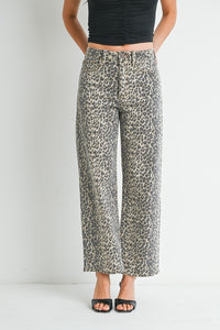 High Rise Vintage Leopard Print Jeans