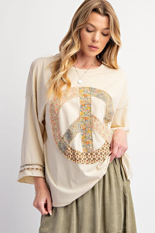 Floral Peace Sign Top