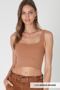Chevron Ribbed Crop Top