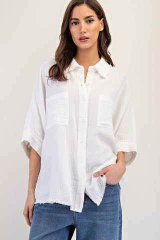 Janie Cotton Gauze Top