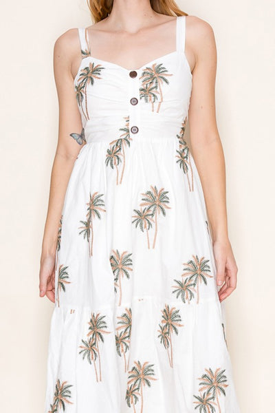 Palm Tree Midi Dress