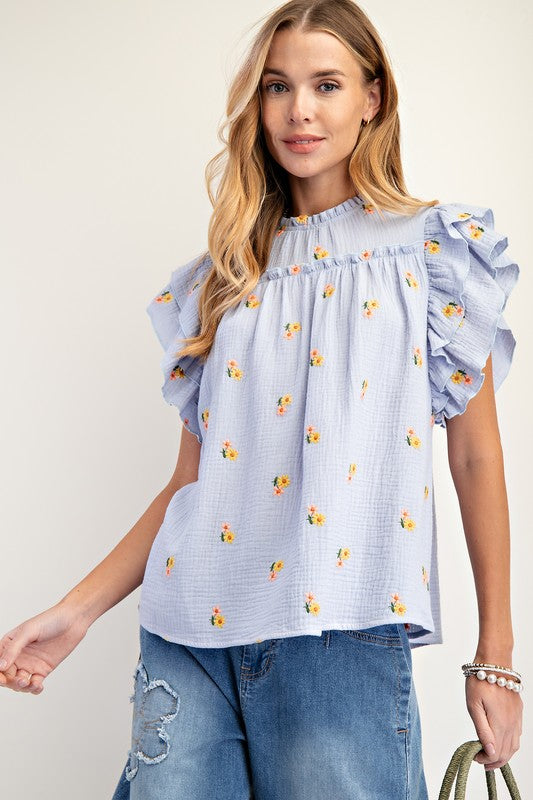 Floral Gauze Top