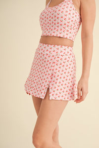 Cherry Gingham Skort