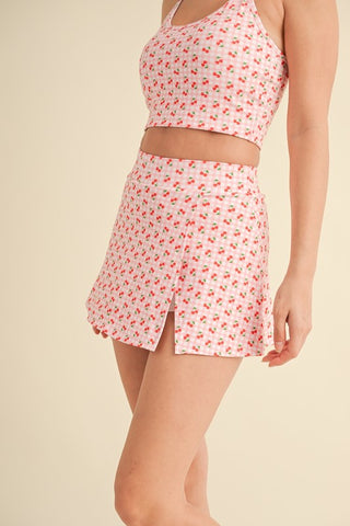 Cherry Gingham Skort