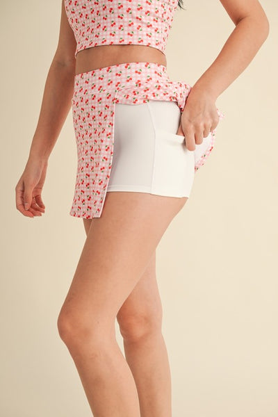 Cherry Gingham Skort