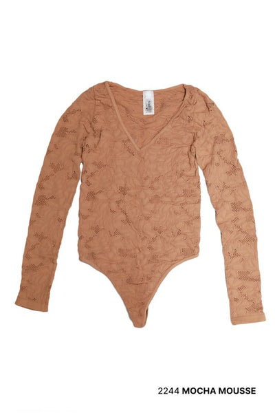 Lace Textured Bodysuit