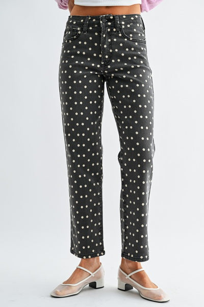 Polka Dot Vintage Straight Jeans
