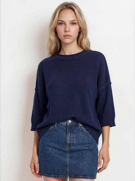 Exposed Seam Pullover Sweater