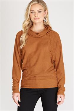 Brushed Thermal Cowl Neck Sweater