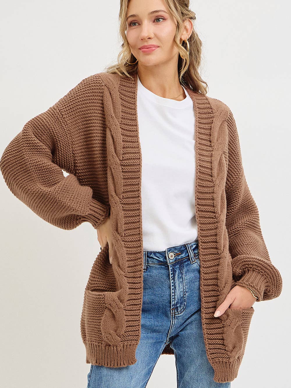 Chunky Cable Knit Cardigan