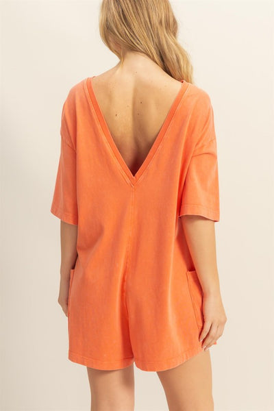 Casual V Back Romper