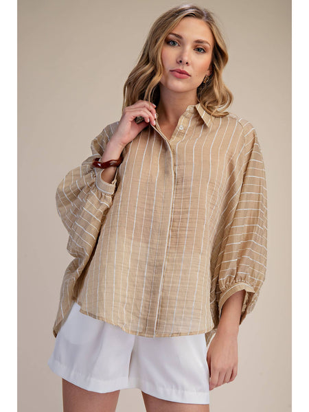 Sadie Sheer Button Down Top