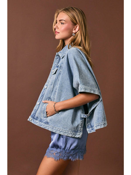 Paisley Denim Cape Jackets
