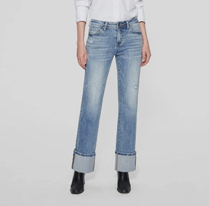 Mid Rise Cuff Jeans