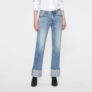 Mid Rise Straight Jeans