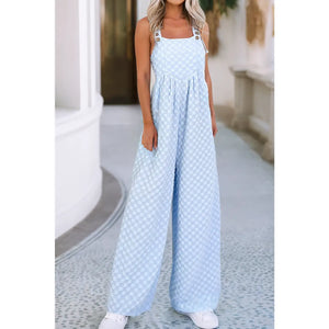 Checkered Wide Leg Overalls