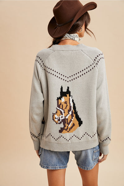 Chunky Horse Knit Cardigan