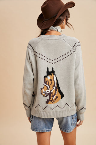 Chunky Horse Knit Cardigan